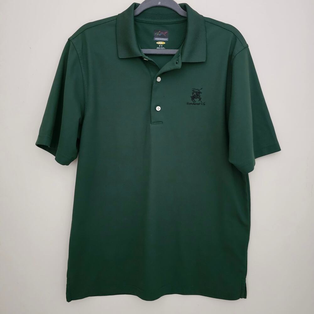 Greg Norman Play Dry Men’s Golf Polo Medium Green Dorchester CC Embroidered